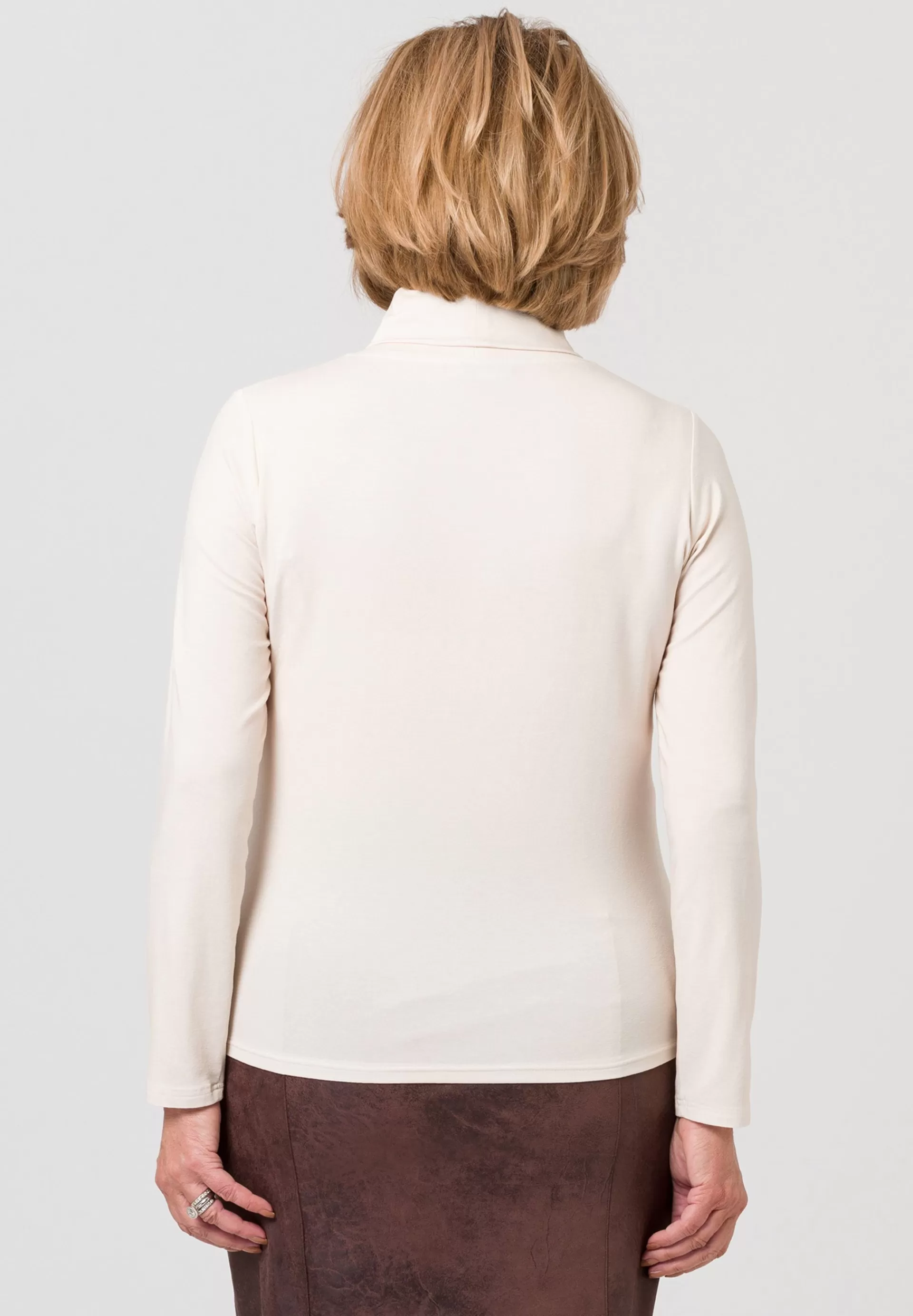 FRANK WALDER Langarmshirt mit lockerem Rollkragen ecru Best Sale